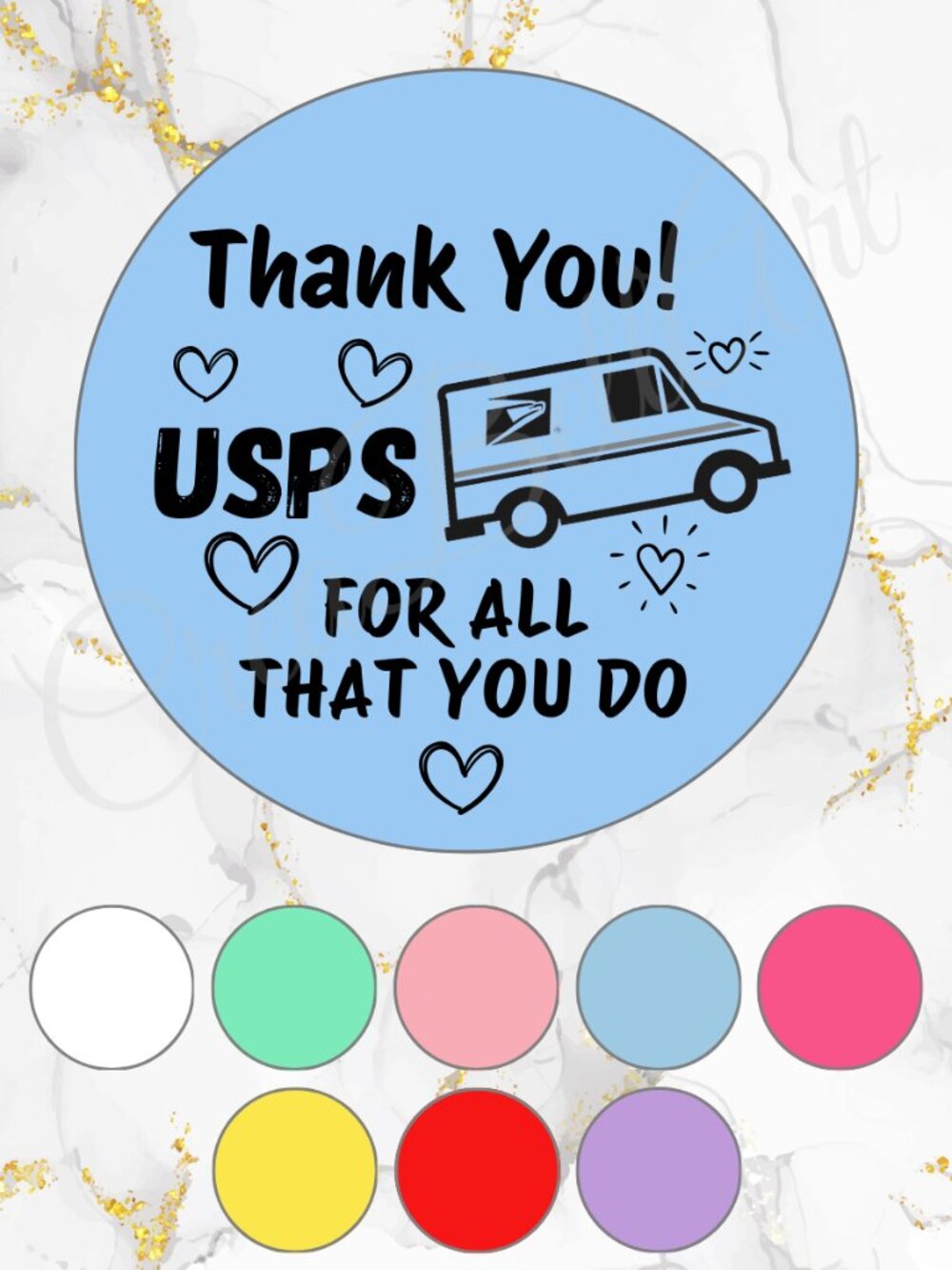 100 USPS Thank You Stickers Thermal Stickers – 2" Round